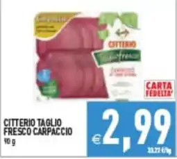 Supermercati Agorà Citterio taglio fresco carpaccio offerta