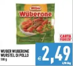Supermercati Agorà Wuber Wuberone wurstel di pollo offerta