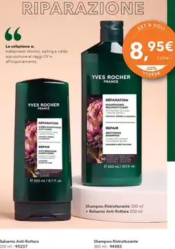 Yves Rocher Yves Rocher Réparation Shampoo + Balsamo Anti-Rottura offerta
