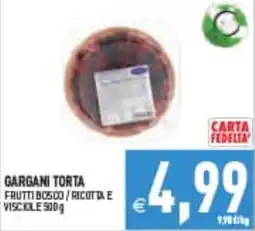 Supermercati Agorà Gargani torta frutti bosco ricotta e visciole offerta