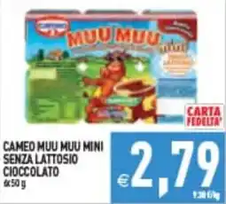 Supermercati Agorà Cameo muu muu mini senza lattosio cioccolato offerta