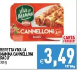 Supermercati Agorà Beretta Viva la Mamma Cannelloni Ragu offerta