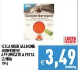 Supermercati Agorà Icander salmone norvegese affumicato a fetta lunga offerta