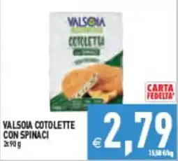 Supermercati Agorà Valsola cotolette con spinaci offerta