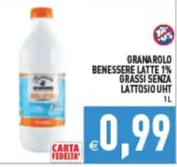 Supermercati Agorà Granarolo Benessere Latte 1% Grassi Senza Lattosio UHT offerta