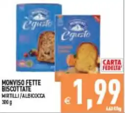 Supermercati Agorà Monviso fette biscottate mirtilli/albicocca offerta