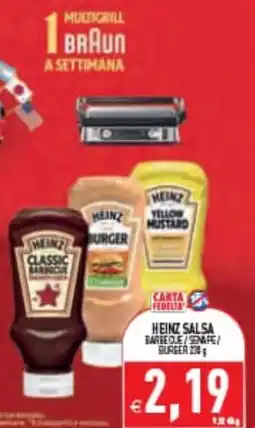 Supermercati Agorà Heinz salsa barbecue / senape / burger offerta
