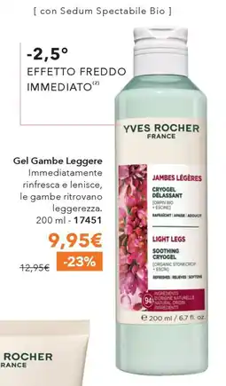 Yves Rocher Gel Gambe Leggere Yves Rocher offerta