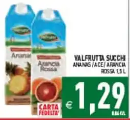 Supermercati Agorà Valfrutta succhi ananas/ace/arancia rossa offerta