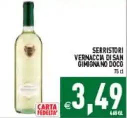 Supermercati Agorà Serristori Vernaccia di San Gimignano DOCG offerta