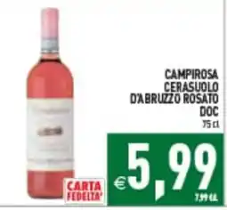 Supermercati Agorà Campirosa Cerasuolo d'Abruzzo Rosato DOC offerta