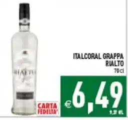 Supermercati Agorà Italcoral grappa rialto offerta