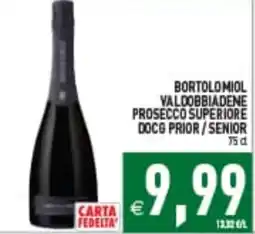 Supermercati Agorà Bortolo Miol Valdobbiadene Prosecco Superiore DOCG Prior / Senior offerta