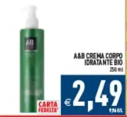 Supermercati Agorà A&B Crema Corpo Idratante Bio offerta