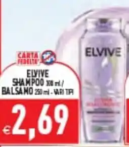 Supermercati Agorà Elvive shampoo balsamo offerta