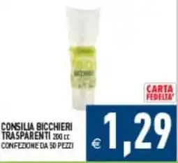 Supermercati Agorà Consilia bicchieri trasparenti offerta