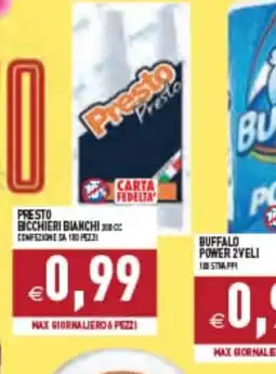 Supermercati Agorà Presto bicchieri bianchi offerta