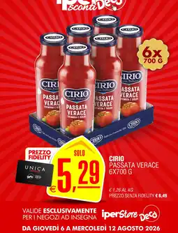 Deco Iperstore Passata verace Cirio offerta