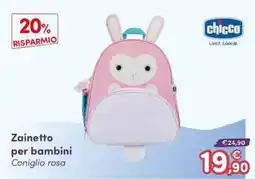 B di Bimbi Zainetto per bambini Coniglio rosa chicco offerta