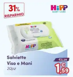 B di Bimbi Salviette Viso e Mani Hipp Baby Care offerta