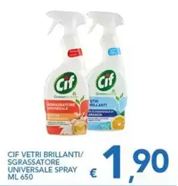 Supermercati B2 Cif vetri brillanti sgrassatore universale spray offerta