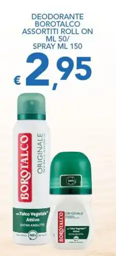 Supermercati B2 Deodorante borotalco assortiti roll on/ spray offerta