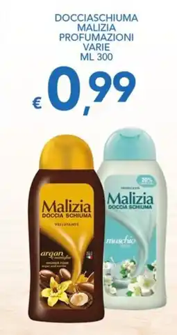 Supermercati B2 Docciaschiuma malizia profumazioni varie offerta