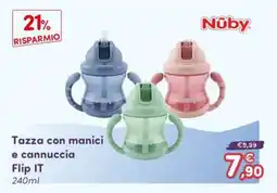 B di Bimbi Tazza con manici e cannuccia Flip IT Nuby offerta