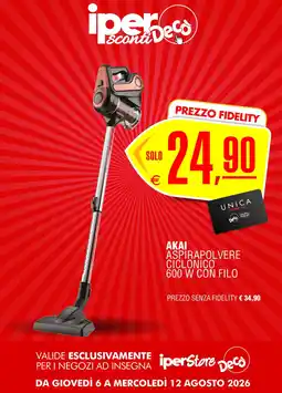 Deco Iperstore Akai aspirapolvere ciclonico 600 W con filo offerta