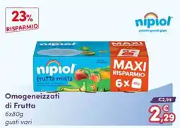 B di Bimbi Nipiol omogeneizzati di frutta offerta