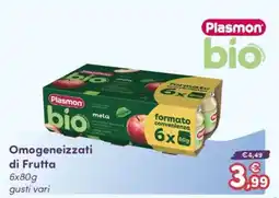 B di Bimbi Plasmon bio Omogeneizzati di Frutta offerta