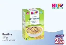 B di Bimbi HiPP Biologico Pastina Letterine offerta