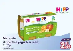B di Bimbi HiPP Biologico Frutta mista con cereali offerta