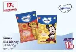 B di Bimbi Snack Bio Disney Mellin offerta