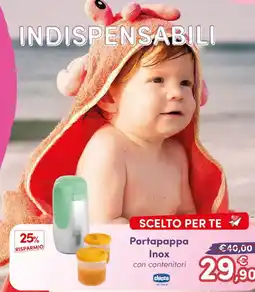 B di Bimbi Portapappa Inox con contenitori chicco offerta