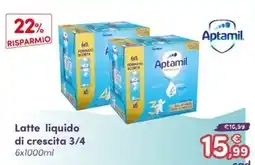 B di Bimbi Latte liquido di crescita Aptamil 3/4 offerta
