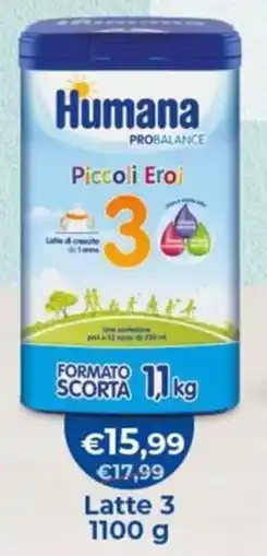 B di Bimbi Humana Probalance Piccoli Eroi Latte 3 offerta