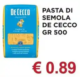 Peroni Supermercati Pasta di semola De Cecco offerta