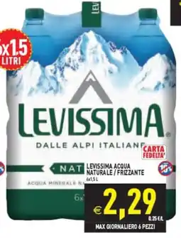 Pim Supermercati Levissima acqua naturale / frizzante offerta