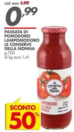 Italmark Passata di pomodoro Lampomodoro Le conserve della nonna offerta