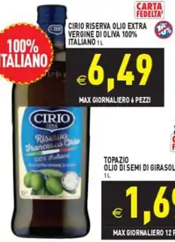 Pim Supermercati Cirio Riserva olio extra vergine di oliva offerta