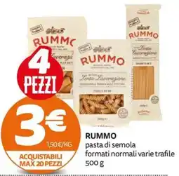 PRO7 Supermercati Rummo pasta di semola offerta