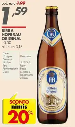 Italmark Birra Hofbräu Original offerta