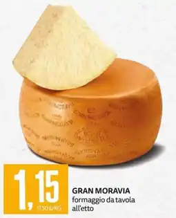 PRO7 Supermercati Gran Moravia formaggio da tavola offerta