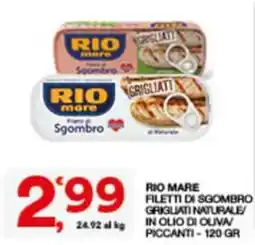 Sisa Rio Mare filetti di sgombro grigliati naturale offerta