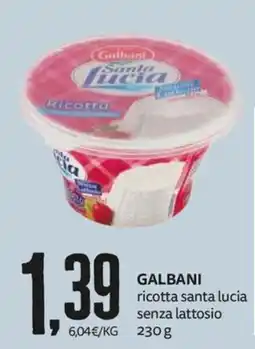 PRO7 Supermercati Galbani ricotta santa lucia senza lattosio offerta