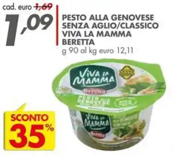 Pesto alla genovese senza aglio/classico Viva la mamma Beretta
