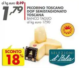 Italmark Pecorino Toscano DOP Semistagionato Toscana Banco Taglio offerta