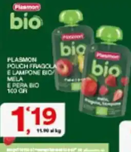Sisa Plasmon pouch fragola e lampone bio mela e pera bio offerta