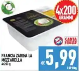 Pim Supermercati Francia Zarina La Mozzarella offerta